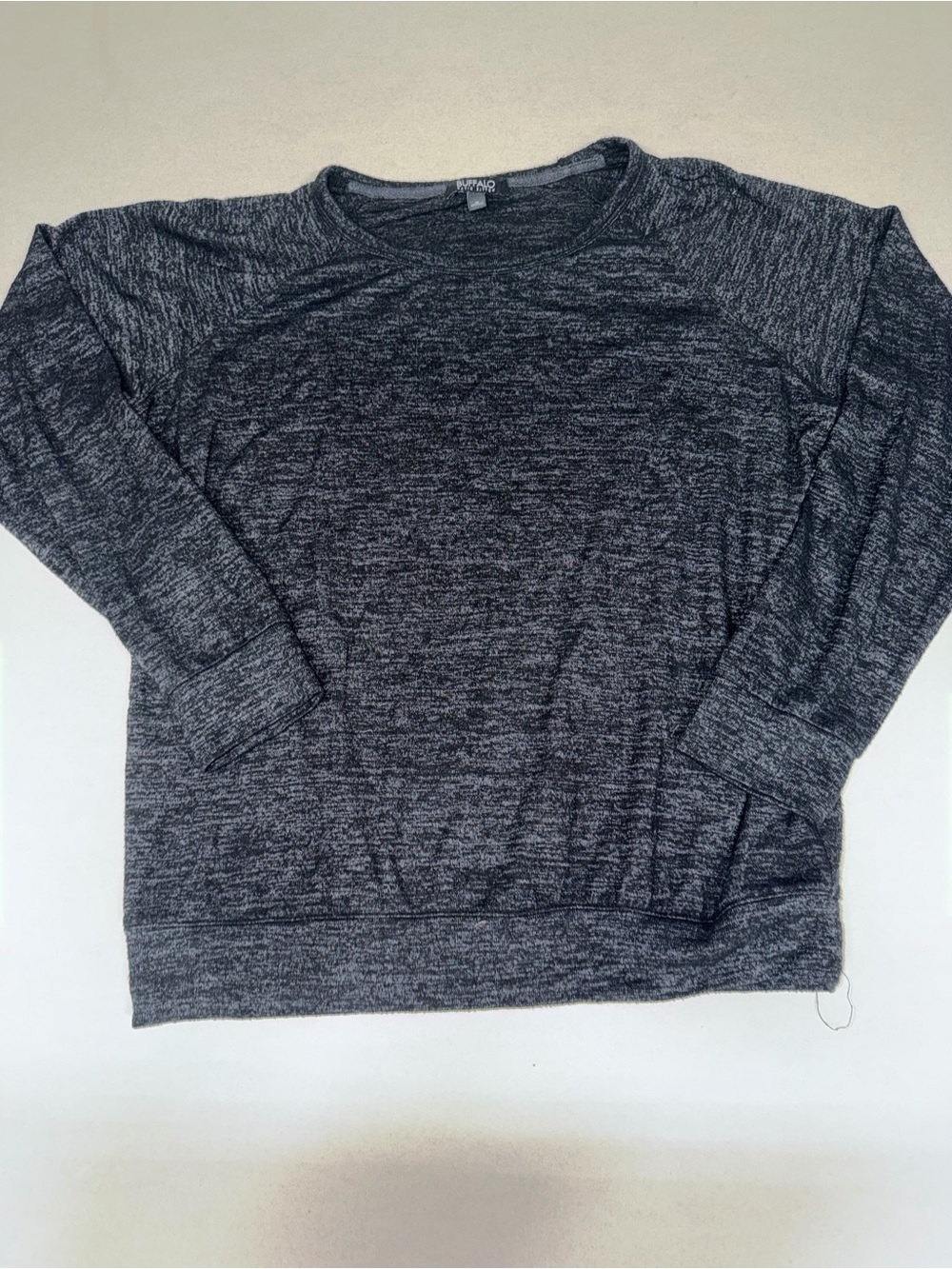 Womens Buffalo By David Bitton Cozy Heathered Black-Gray Sweatshirt